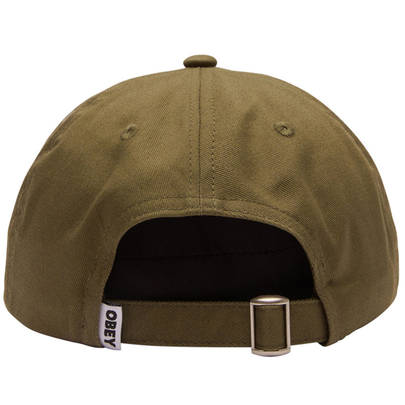 Obey Bold Twill 6 Panel Strapback Cap Olive