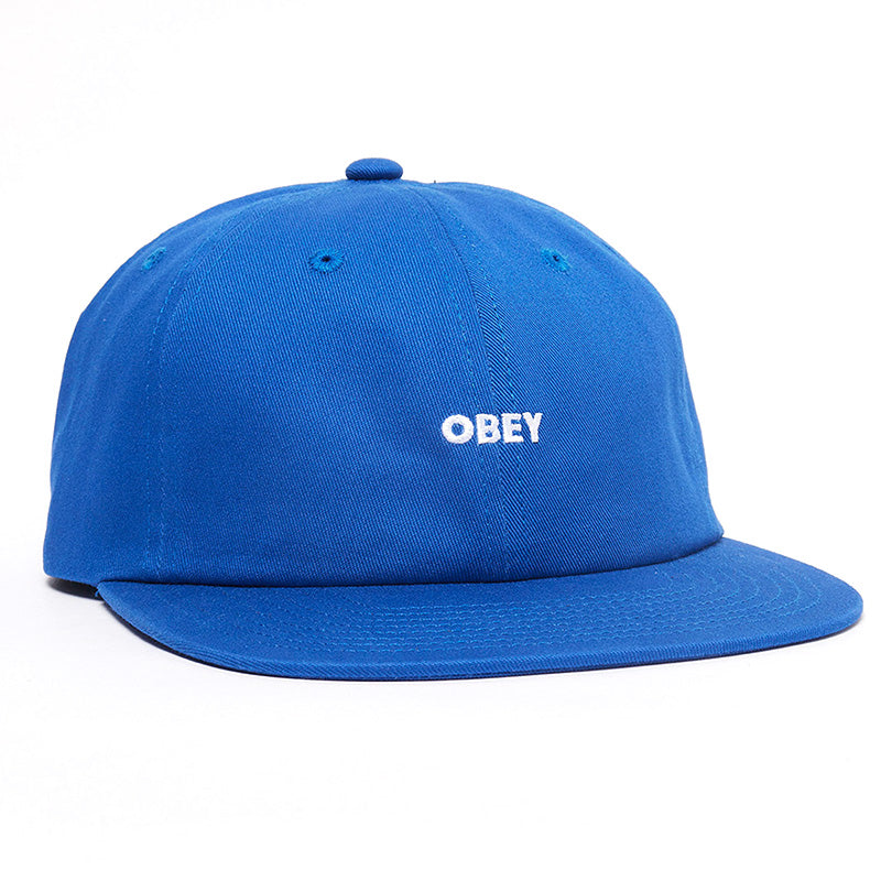 Obey Bold Twill 6 Panel Strapback Cap Surf Blue