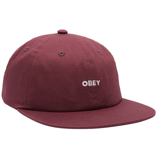 Obey Bold Twill 6 Panel Strapback Cap Vino