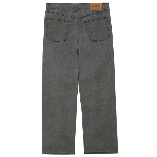 Obey Classic Wrinkle Baggy Denim Pant Black Wrinkle Wash
