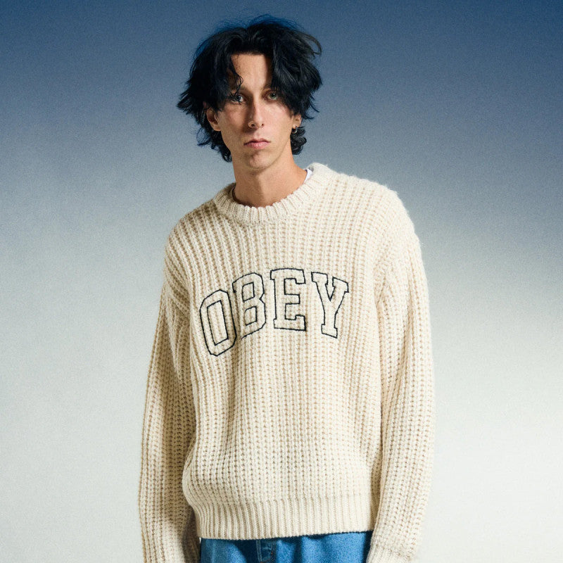 Obey Collegiate Sweater Whisper White