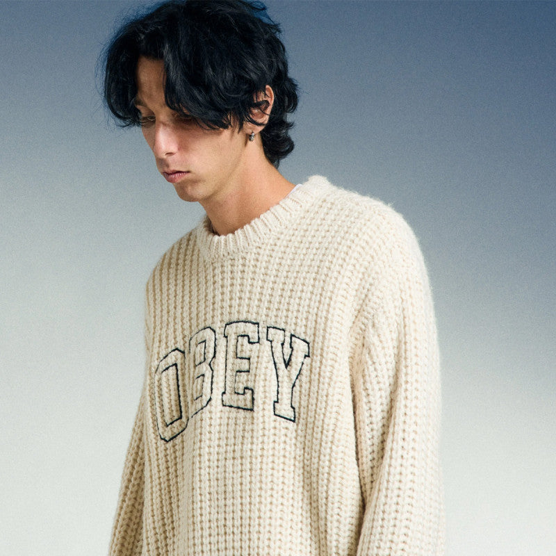 Obey Collegiate Sweater Whisper White