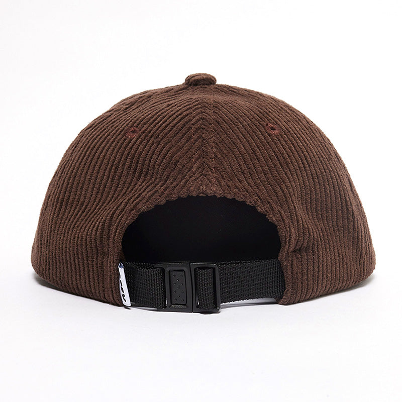 Obey Cord Label 6 Panel Strapback Cap Brown