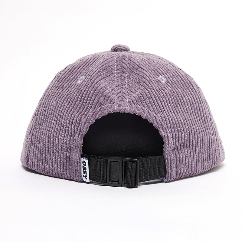 Obey Cord Label 6 Panel Strapback Cap Wineberry