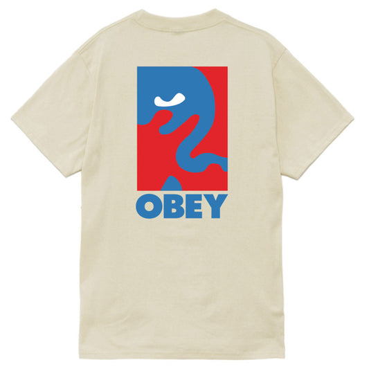 Obey Cropped Icon T-Shirt Cream