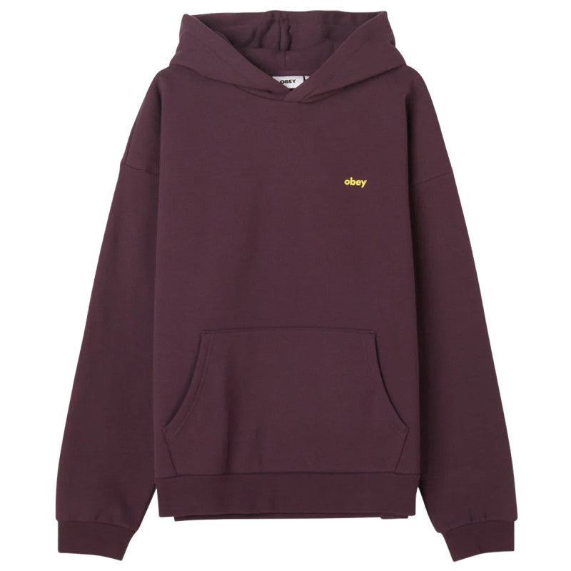 Obey Design Extra Heavy Hooded Sweater Plum Perfect