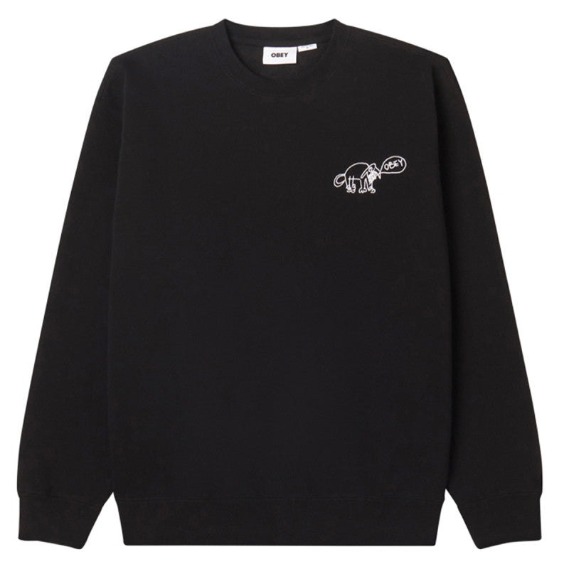 Obey Dog Doodle Crewneck Sweater Black