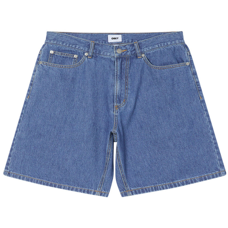 Obey Emerson Denim Short Salty Blue Stone Wash