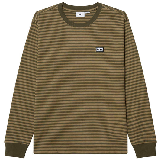 Obey Established Works Eyes Stripe Longsleeve T-Shirt Grape Leaf