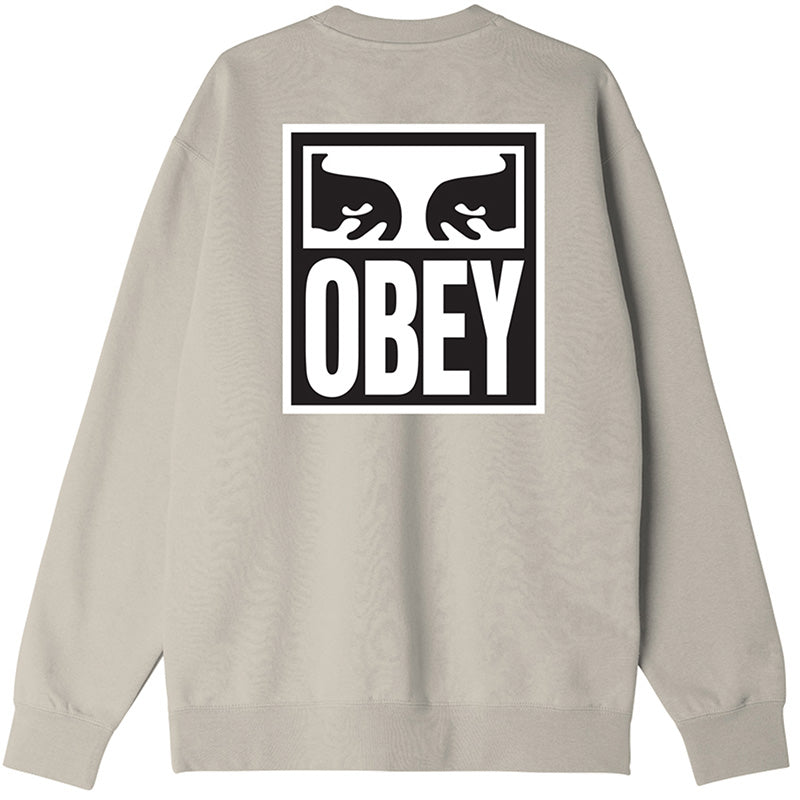 Obey Eyes Icon Crewneck Sweater Silver Grey