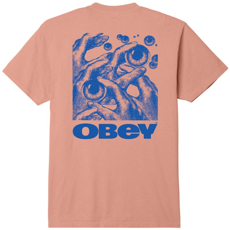 Obey Eyes in My Head Pigment T-Shirt Sunset Coral