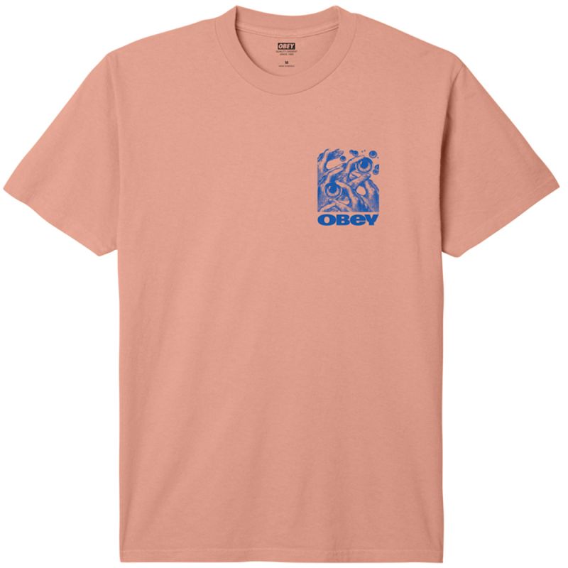 Obey Eyes in My Head Pigment T-Shirt Sunset Coral