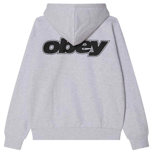 Obey Gaze Extra Heavy Zip Hooded Sweater Ash Grey