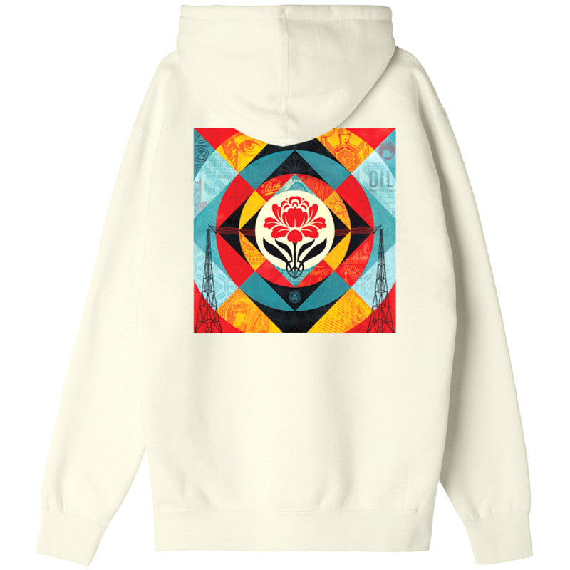 Obey Geometric Power Canvas Hooded Sweater Unbleached