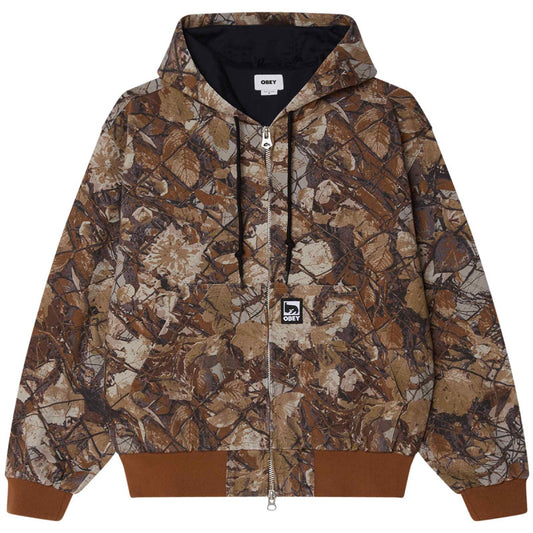 Obey Glen Zip Up Jacket Fence Camo