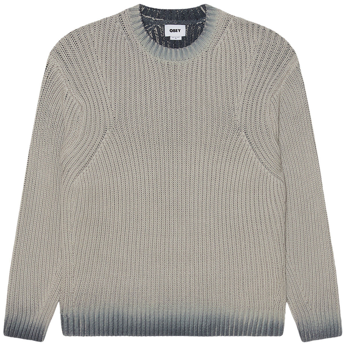 Obey Ian Faded Wash Sweater Grey Faded Wash