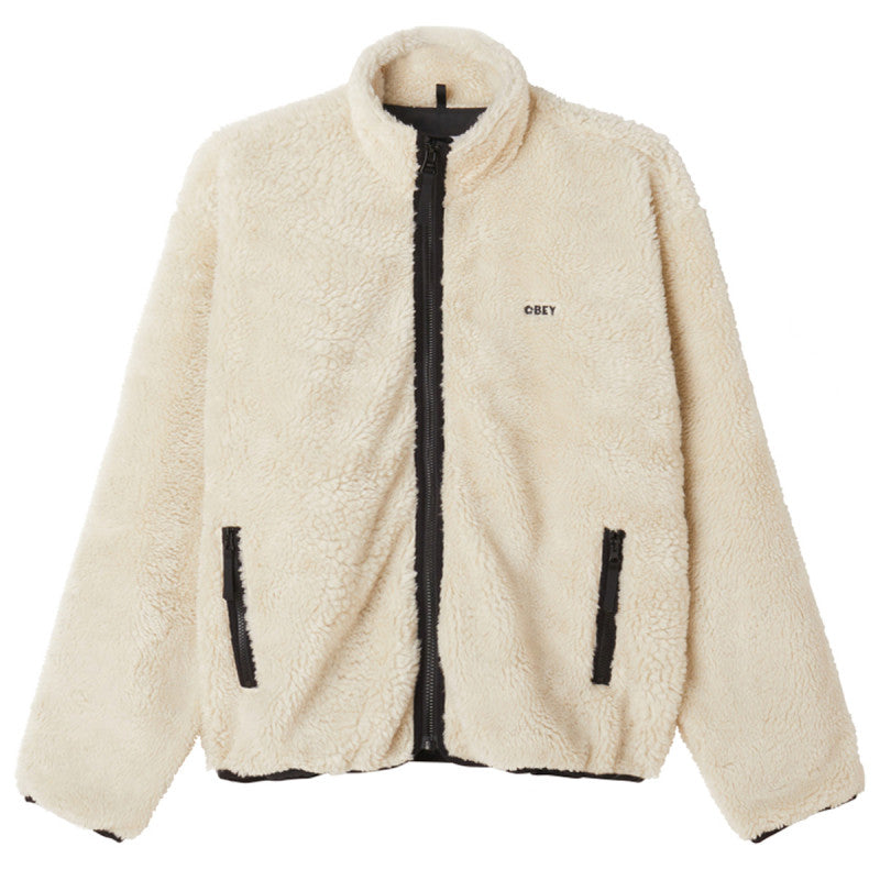 Obey Icon Face Sherpa Jacket Unbleaced