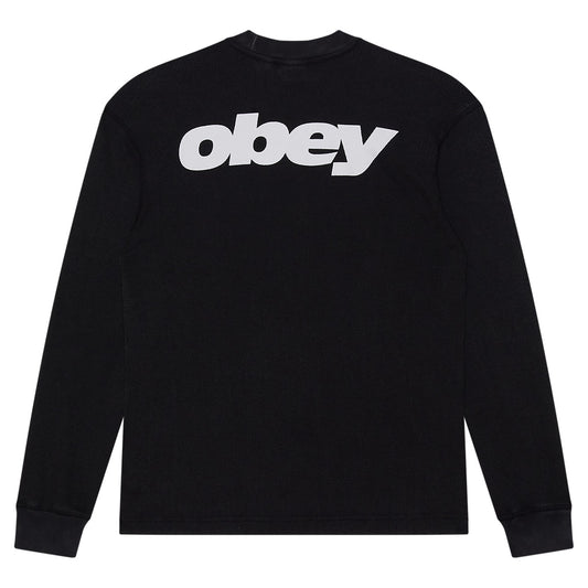 Obey League Thermal Longsleeve T-Shirt Dusty Black Limo