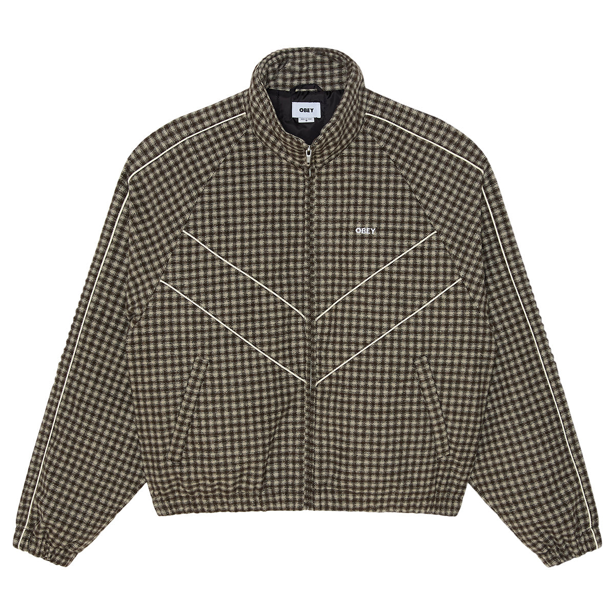 Obey Leisure Training Jacket Abbey Stone Plaid