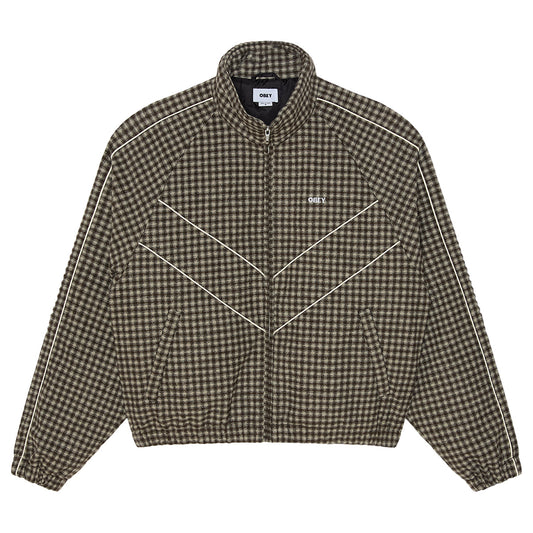 Obey Leisure Training Jacket Abbey Stone Plaid