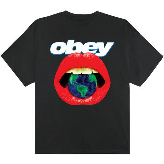 Obey Lips T-Shirt Vintage Black