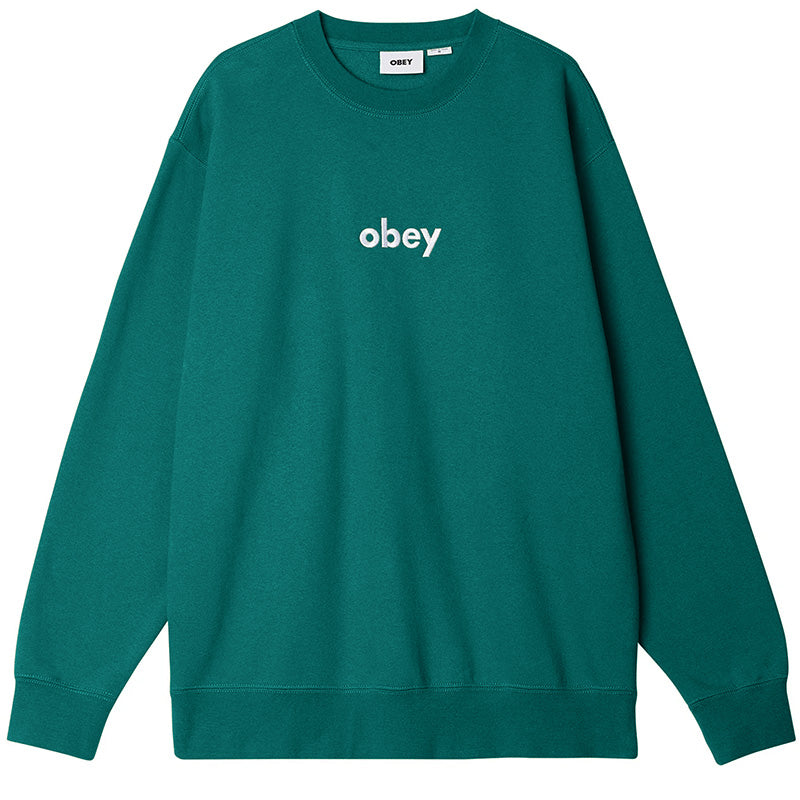 Obey Lowercase Crewneck Sweater Aventurine Green