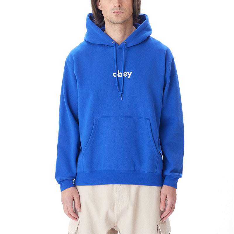 Obey Lowercase Hooded Sweater Surf Blue