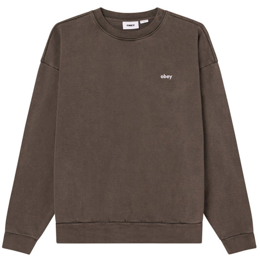 Obey Lowercase Pigment Crewneck Sweater Digital Black