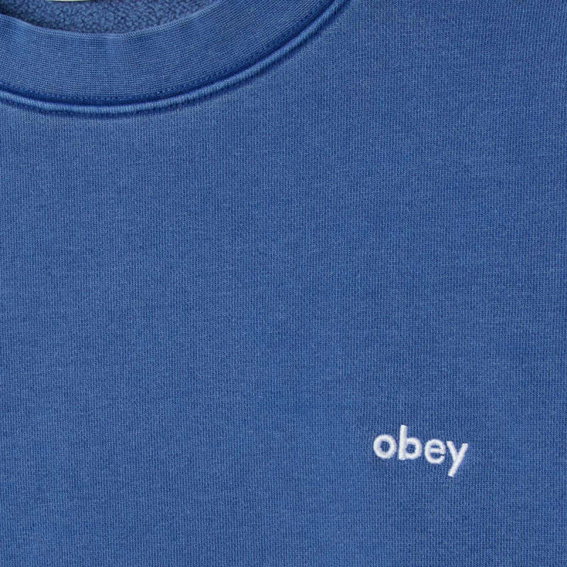 Obey Lowercase Pigment Crewneck Sweater Pigment Electric Indigo
