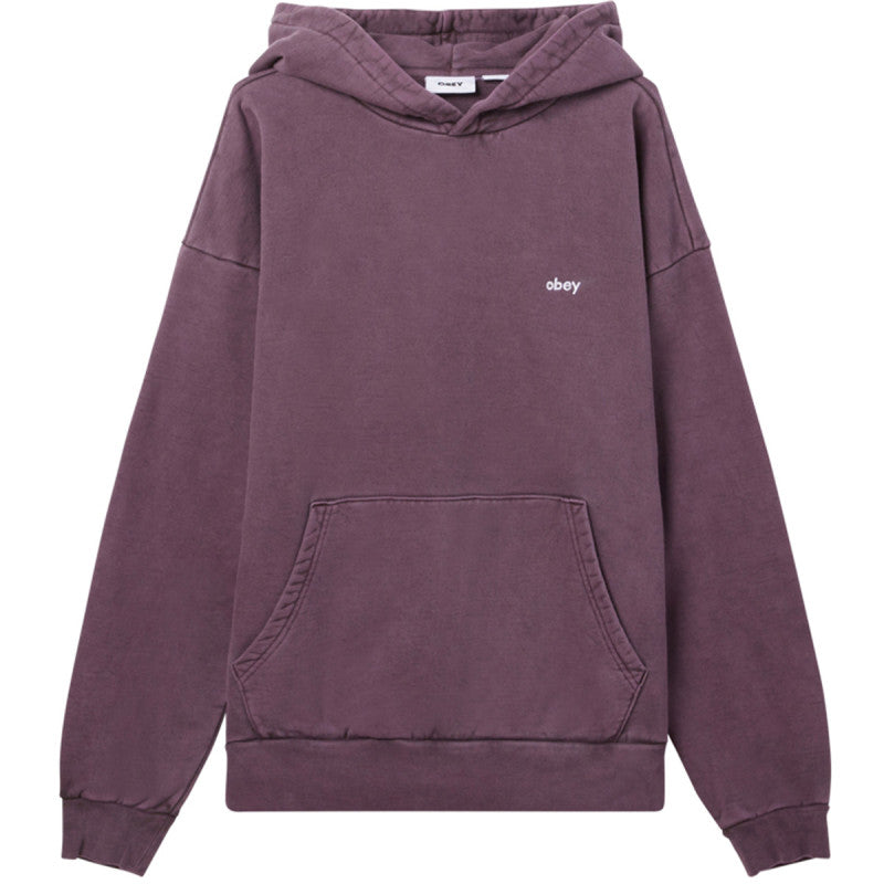 Obey Lowercase Pigment Hooded Sweater Pigment Plum Perfect