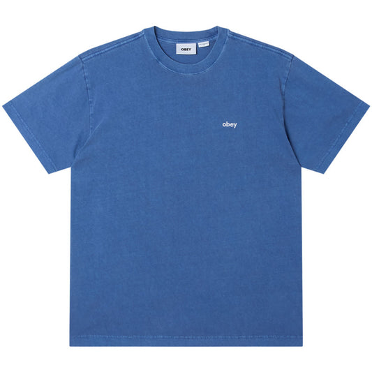 Obey Lowercase Pigment T-Shirt Pigment Electric Indigo