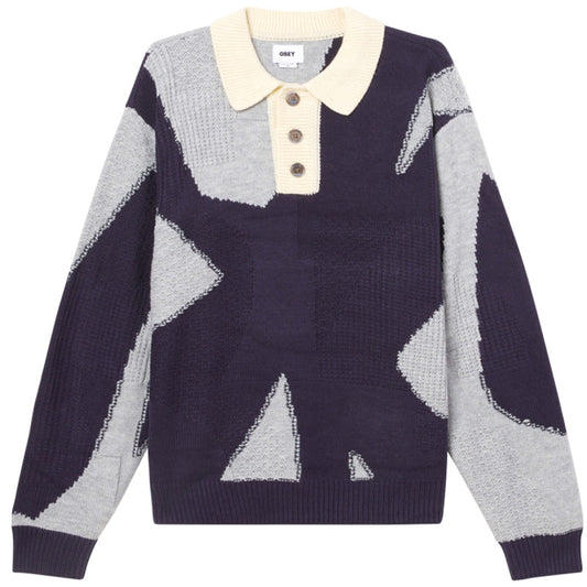 Obey Luca Polo Sweater Heather Grey