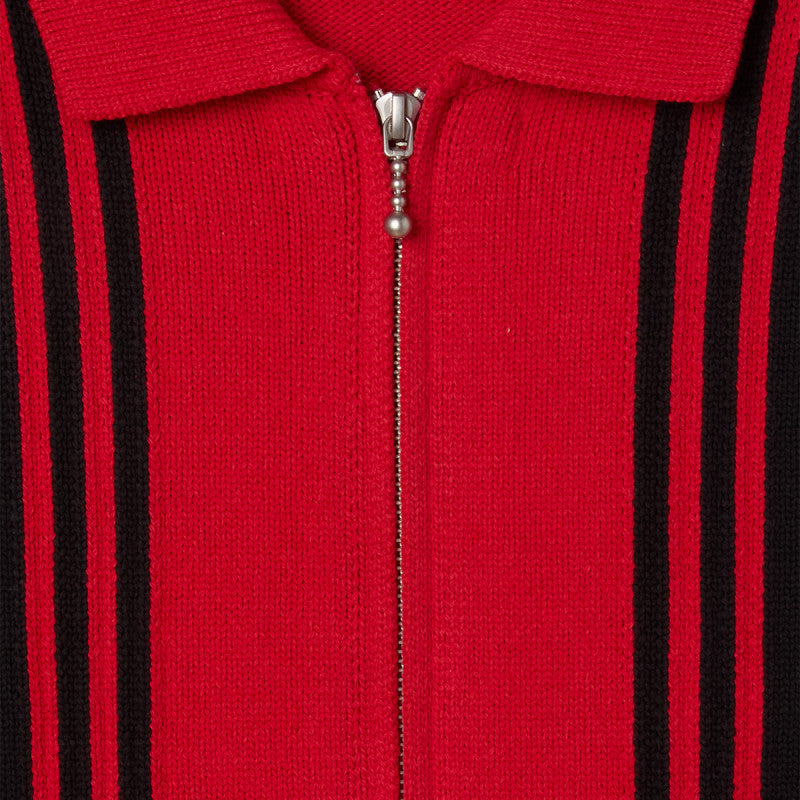 Obey Matt Zip Up Cardigan Sweater Red