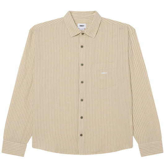 Obey Nelson Longsleeve Woven Silver Grey