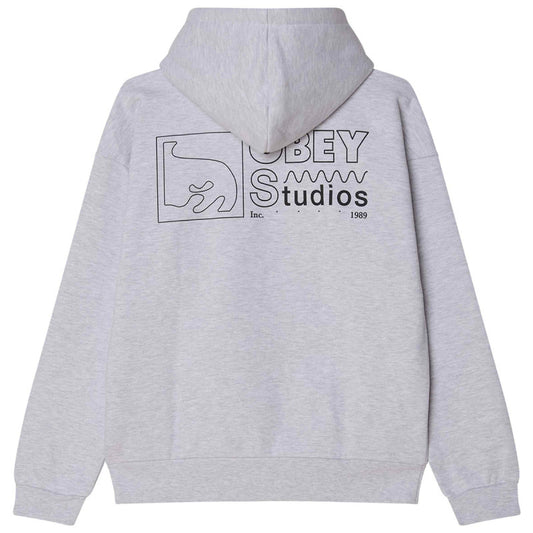 Obey Nico Extra Heavy Hooded Sweater Ash Grey
