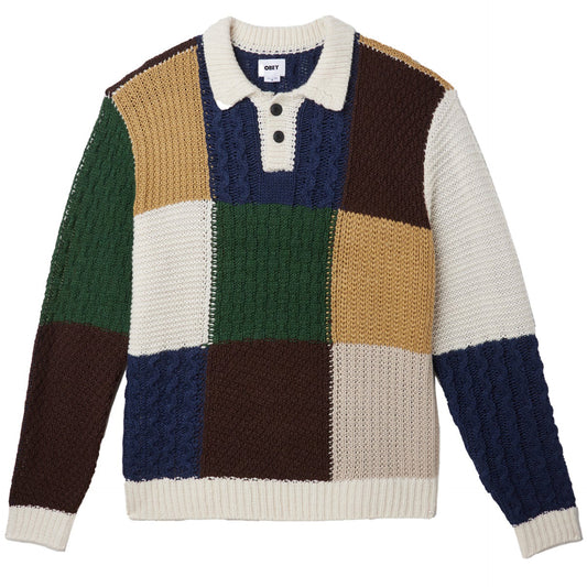 Obey Oliver Patchwork Sweater Unbleached