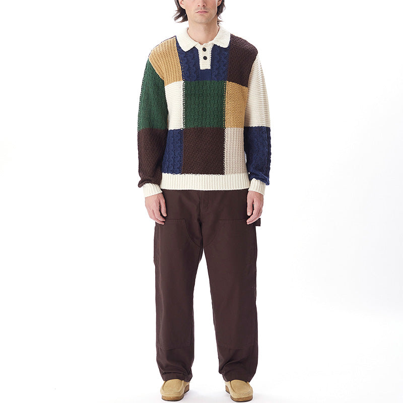 Obey Oliver Patchwork Sweater Unbleached