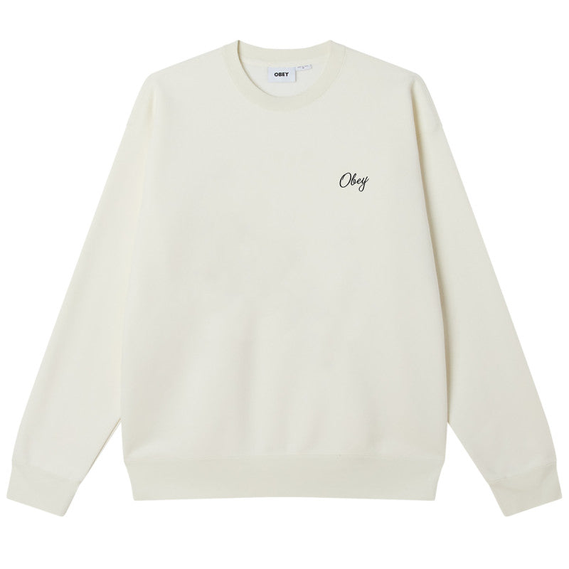 Obey Paper Rose French Terry Sweater Off White