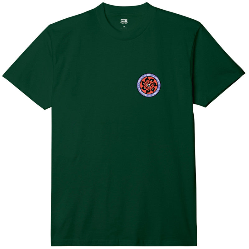 Obey Peace Wheel T-Shirt Forest Green