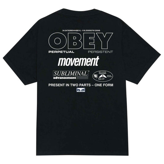 Obey Persistent Movement T-Shirt Pigment True Vintage Black