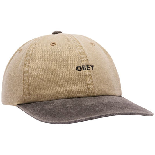 Obey Pigment 2 Tone Lowercase 6 Panel Cap Pigment Khaki