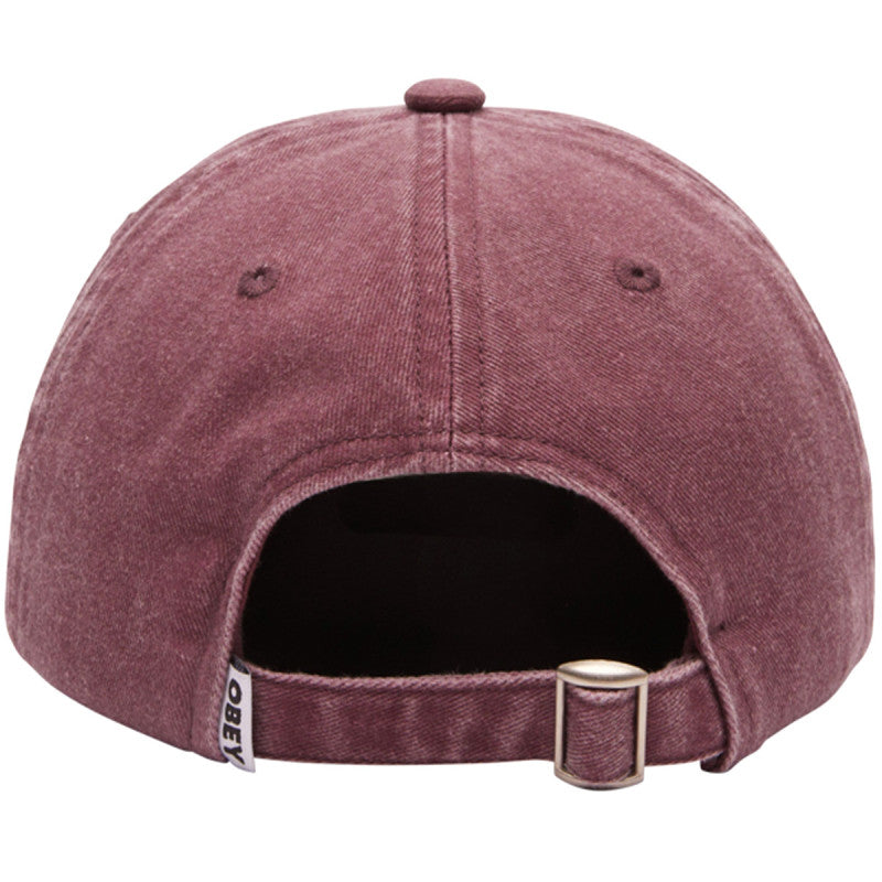 Obey Pigment Lowercase 6 Panel Strapback Cap Pigment Vino