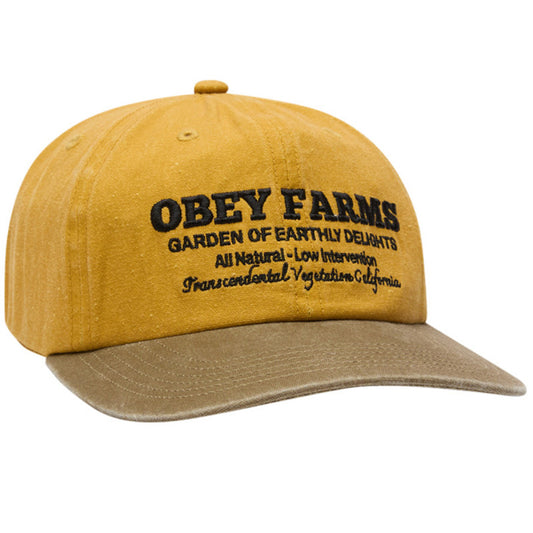 Obey Pigment Obey Farms 6 Panel Strapback Pigment Mustard
