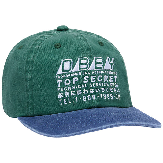Obey Pigment Obey Top Secret 6 Panel Pigment Pine Green
