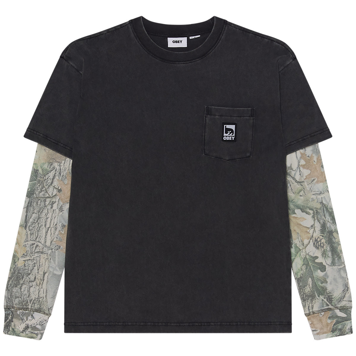 Obey Post 2Fer Longsleeve T-Shirt Dusty Black Limo