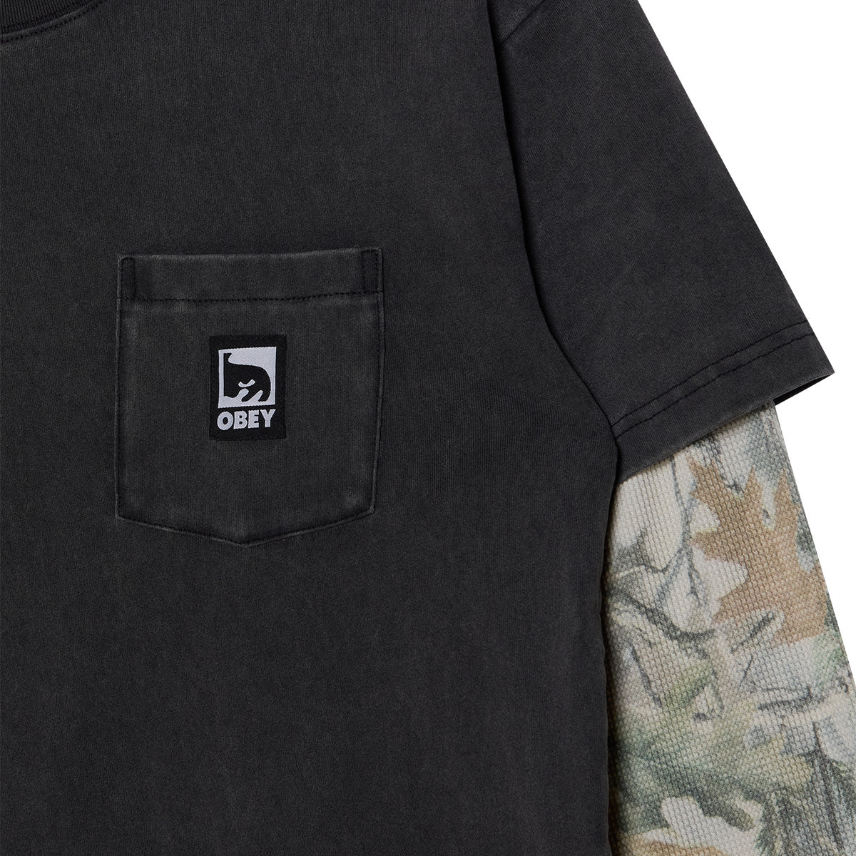 Obey Post 2Fer Longsleeve T-Shirt Dusty Black Limo