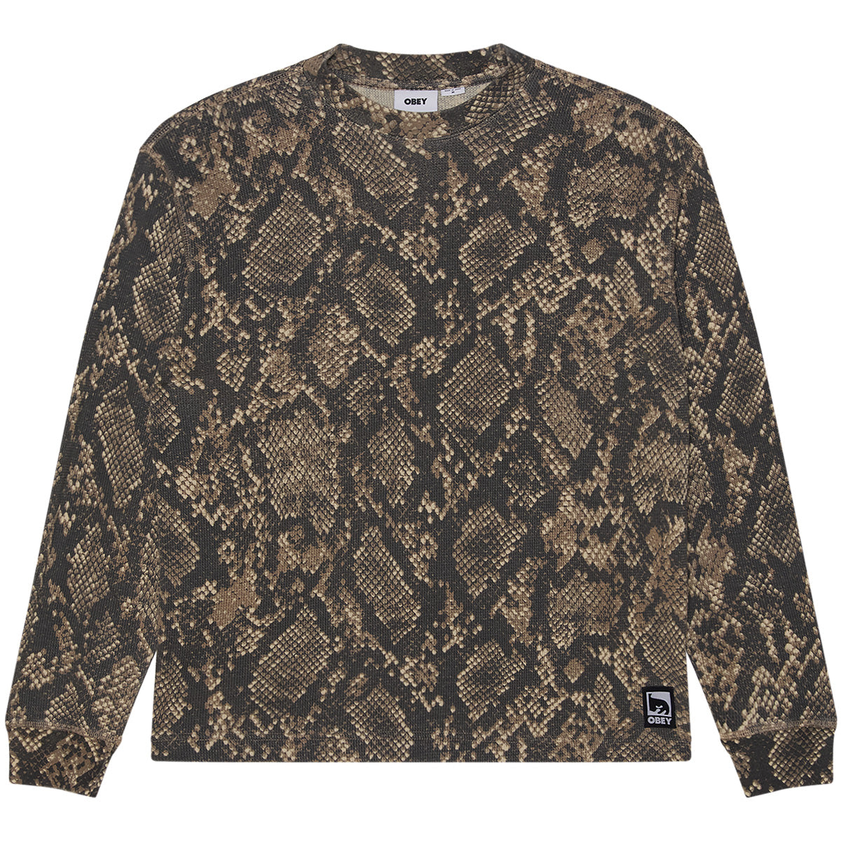 Obey Post Thermal Longsleeve T-Shirt Dusty Vintage Rattlesnake