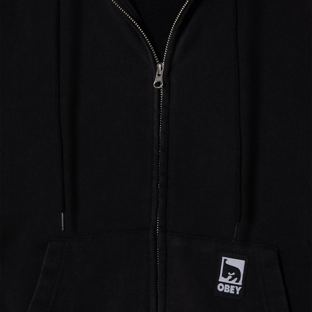 Obey Post Zip Hooded Sweater Dusty Black Limo