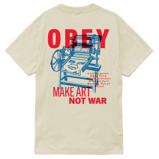 Obey Printing Press Make Art T-Shirt Cream