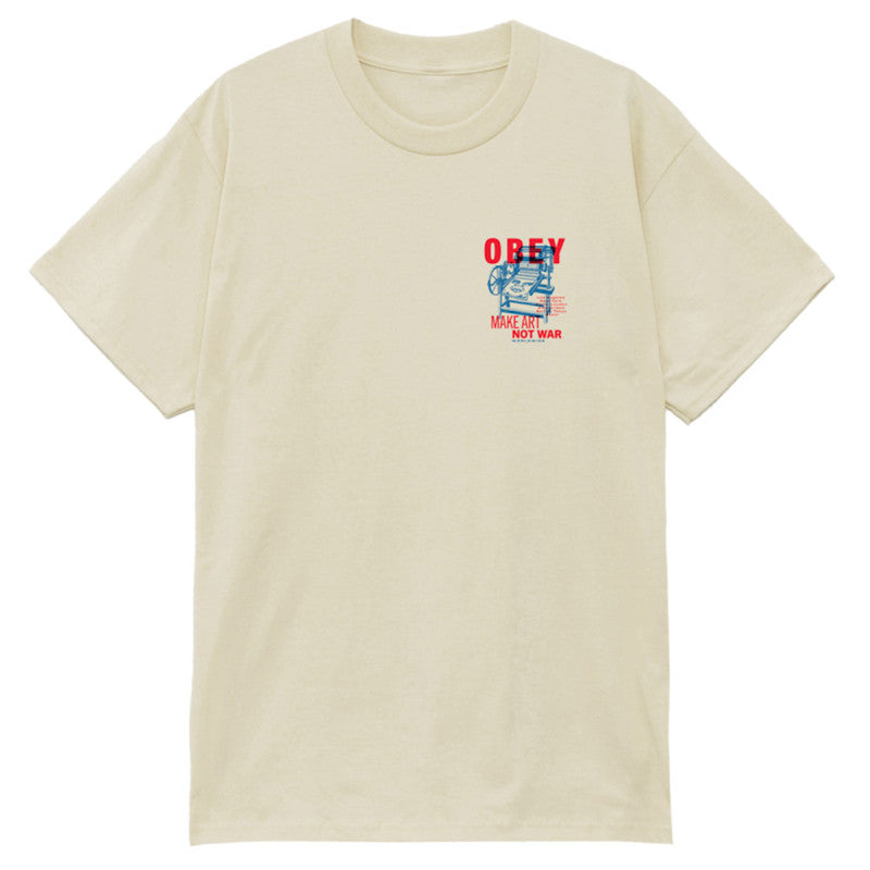 Obey Printing Press Make Art T-Shirt Cream